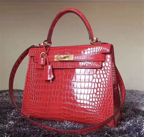 hermes kelly bag red crocodile|authentic hermes kelly.